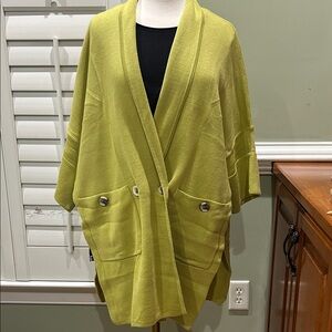 Women's Marla Wynne Open Front Cardigan in Lime Green